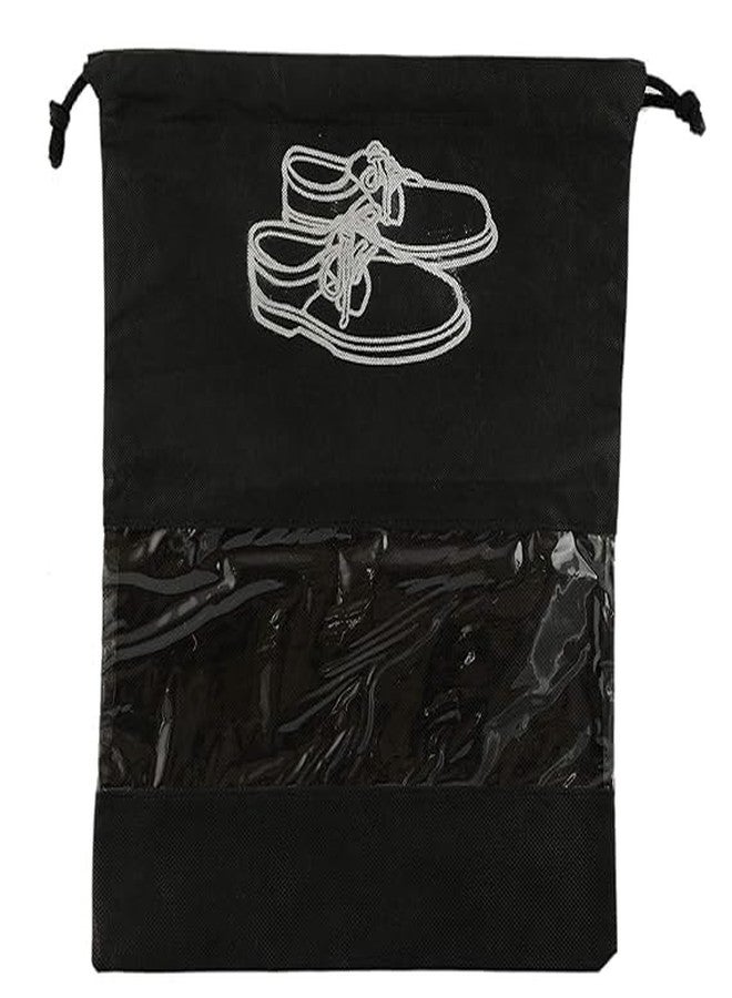 Drehotry Shoe Cover/String Bag Organizer | Durable Non-Woven Storage Bag with Shoe Print Design | Ideal for Organizing and Protecting Shoes,Pack of 2 - Image 1